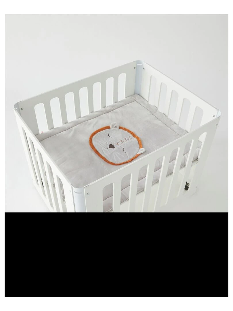 Tapis de jeu et de parc 100 x 100 cm en Veloudoux Gris