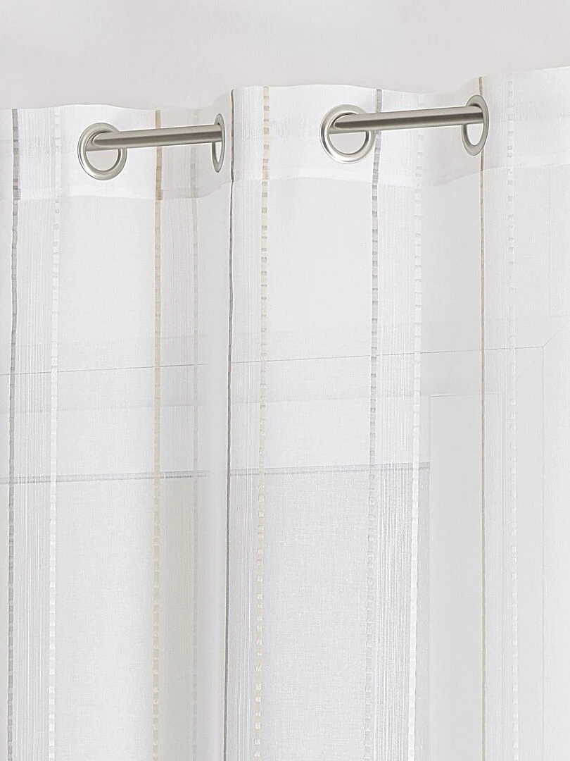 Voilage fantaisie à rayures   Gris clair