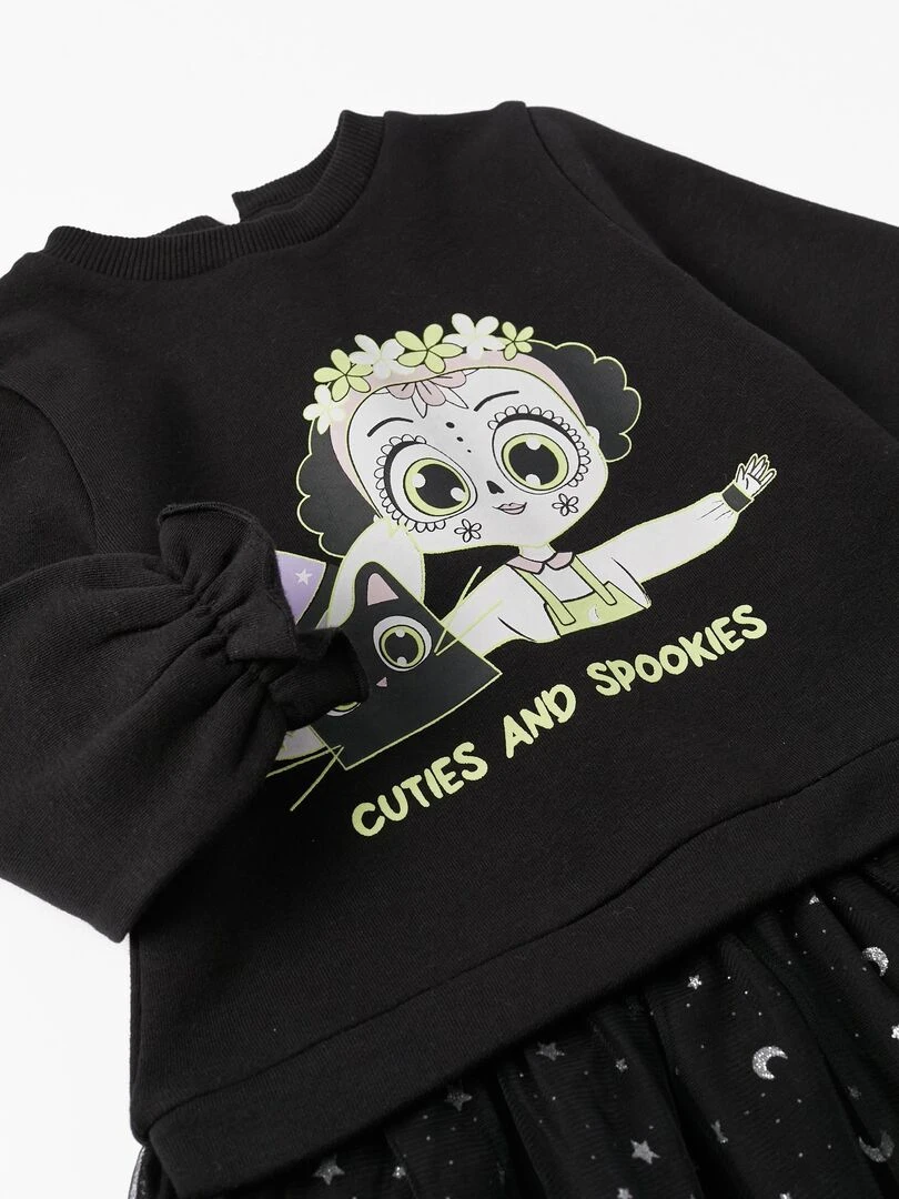 Robe sweat halloween 'Zippy'   Noir