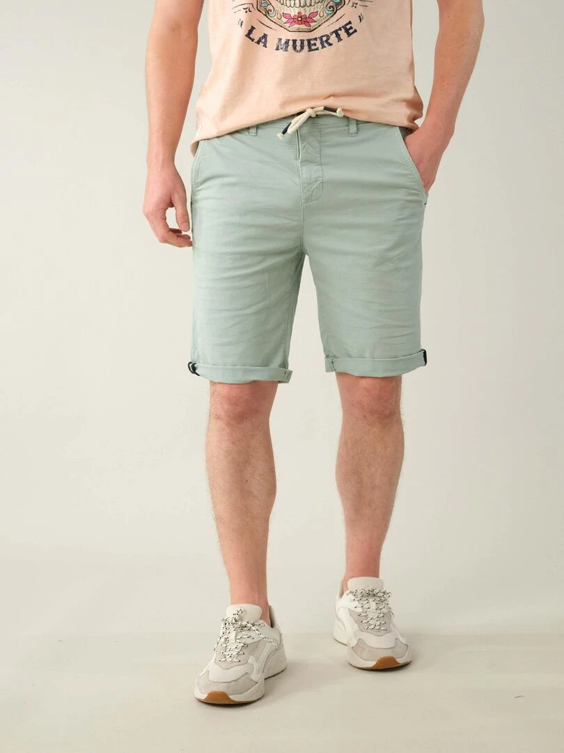 Bermuda en coton pour homme 'Deeluxe' Vert tilleul