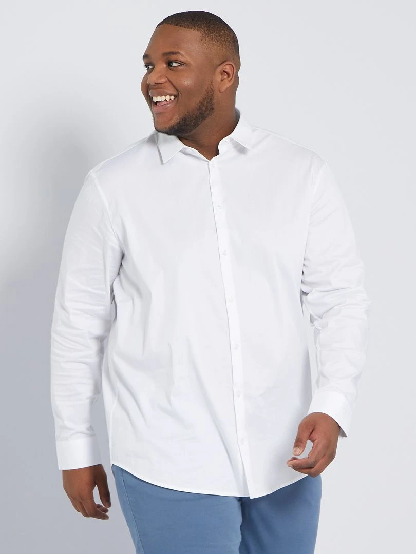 Chemise droite et stretch   blanc