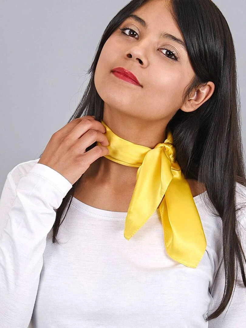 Carré de soie Piccolo uni Jaune