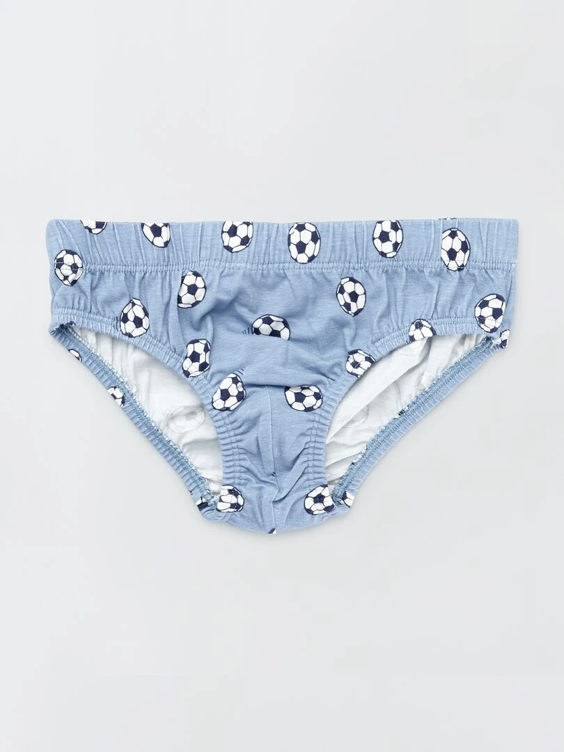 Lot de 5 slips en coton   Bleu/vert/gris/blanc