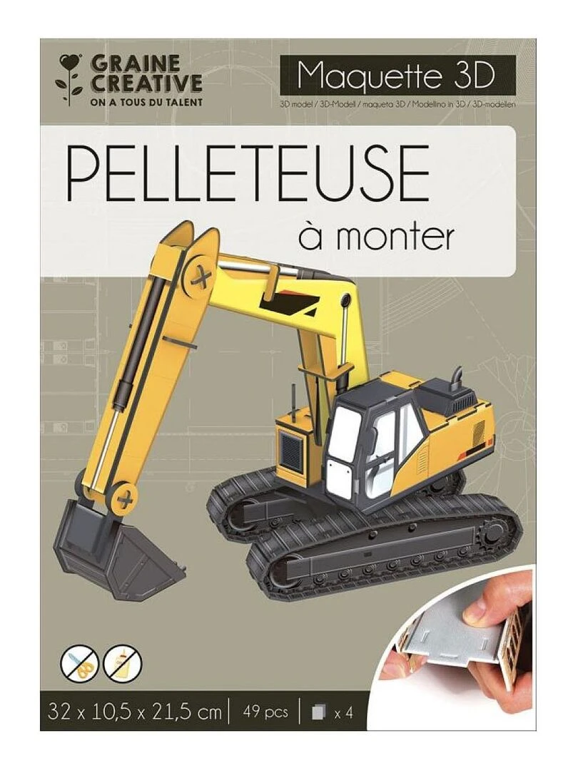Pelleteuse maquette 3D carton mousse N/A