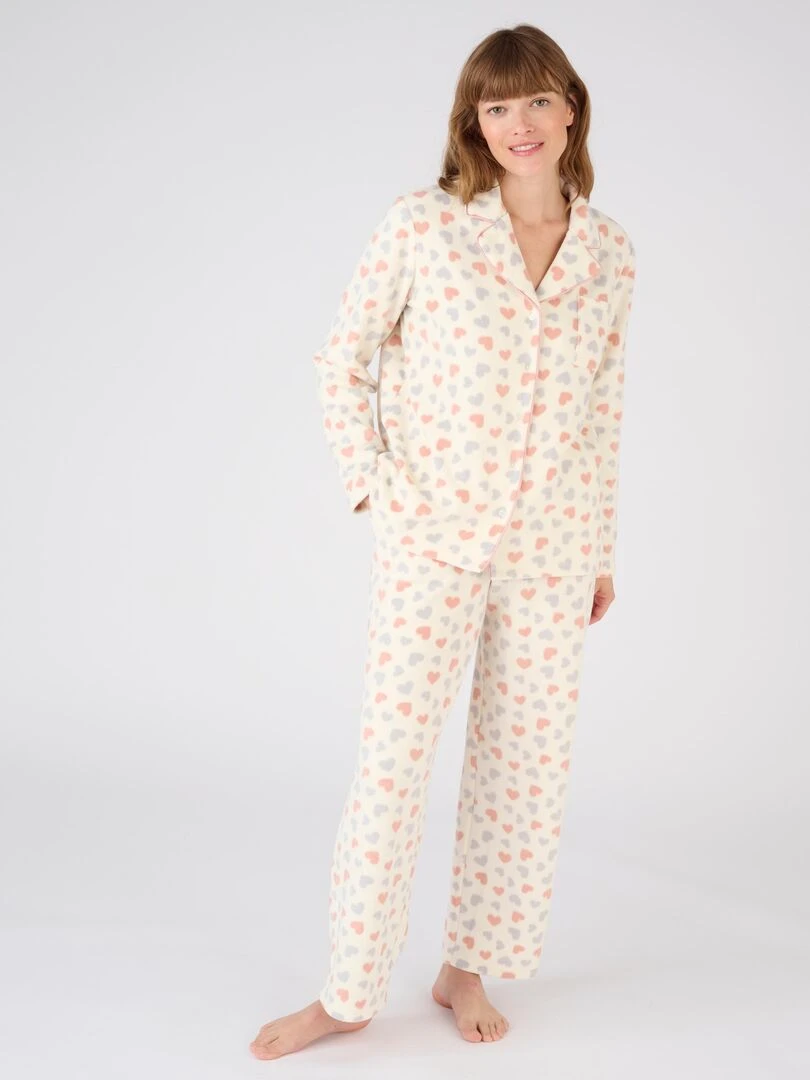Pyjama maille polaire Thermolactyl Damart Ecru