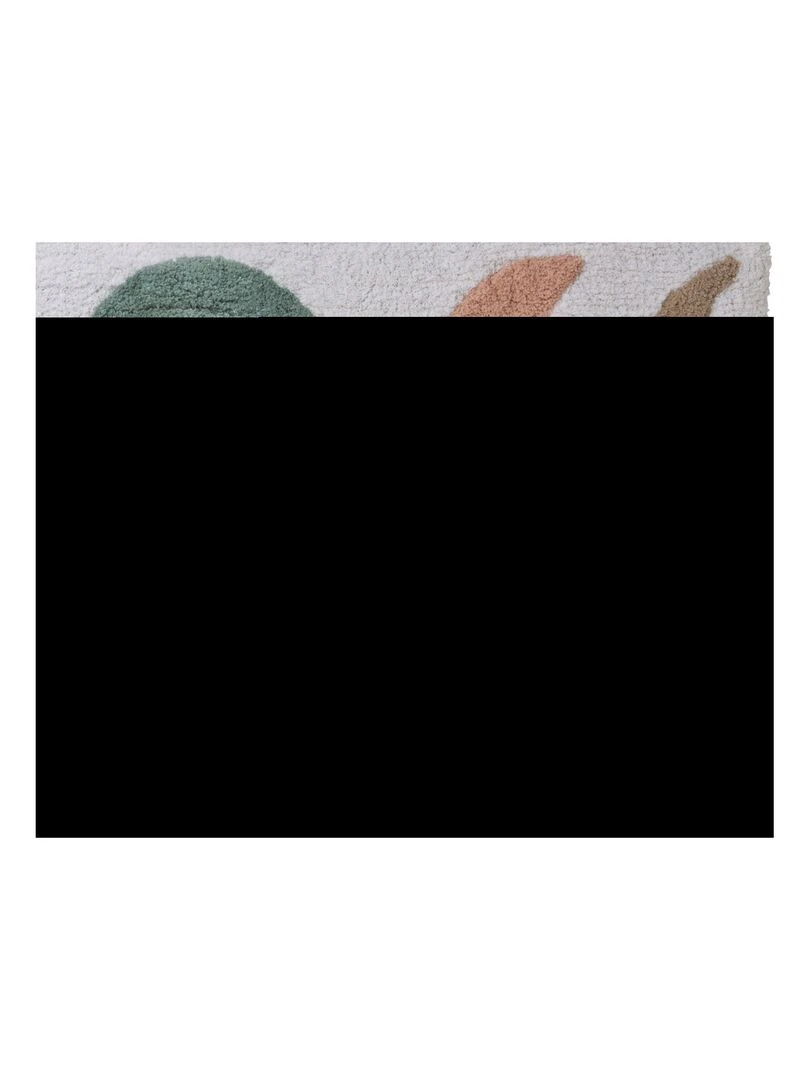 Guy Levasseur   Tapis de bain en coton fantaisie blanc et rose   Blanc