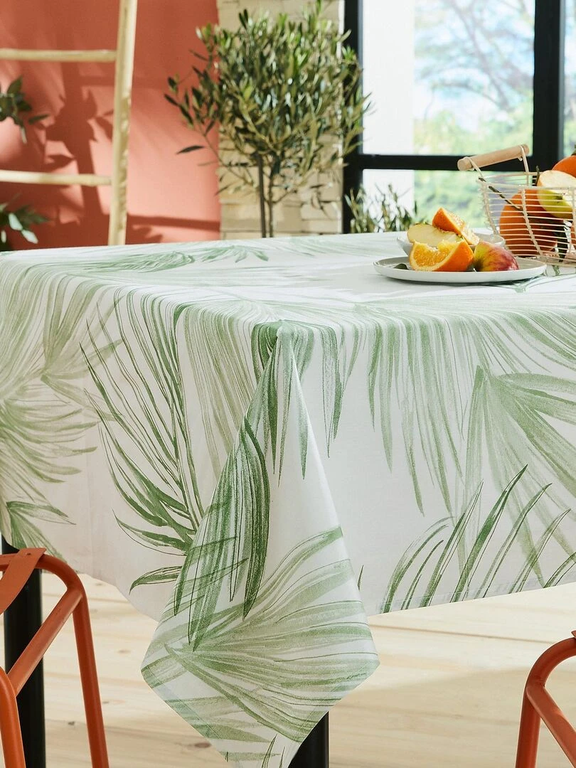 Nappe en coton enduit Oasis   Blanc