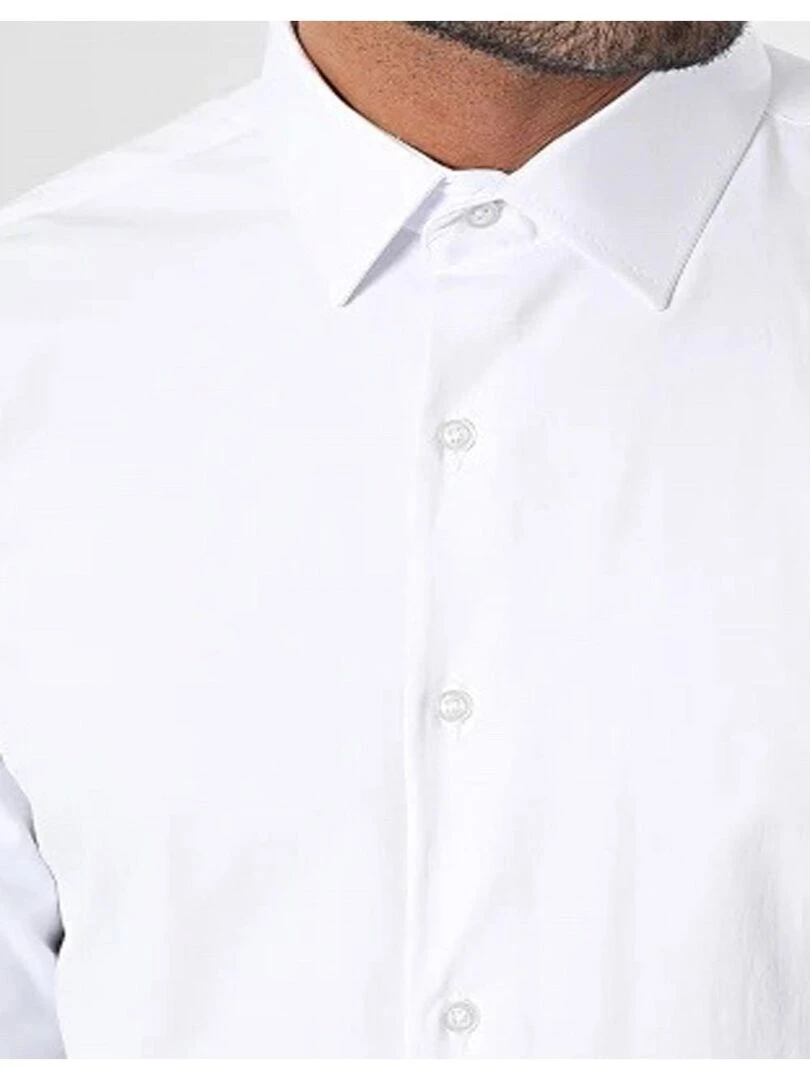 Chemise Slim Fit Kebello   Blanc Blanc