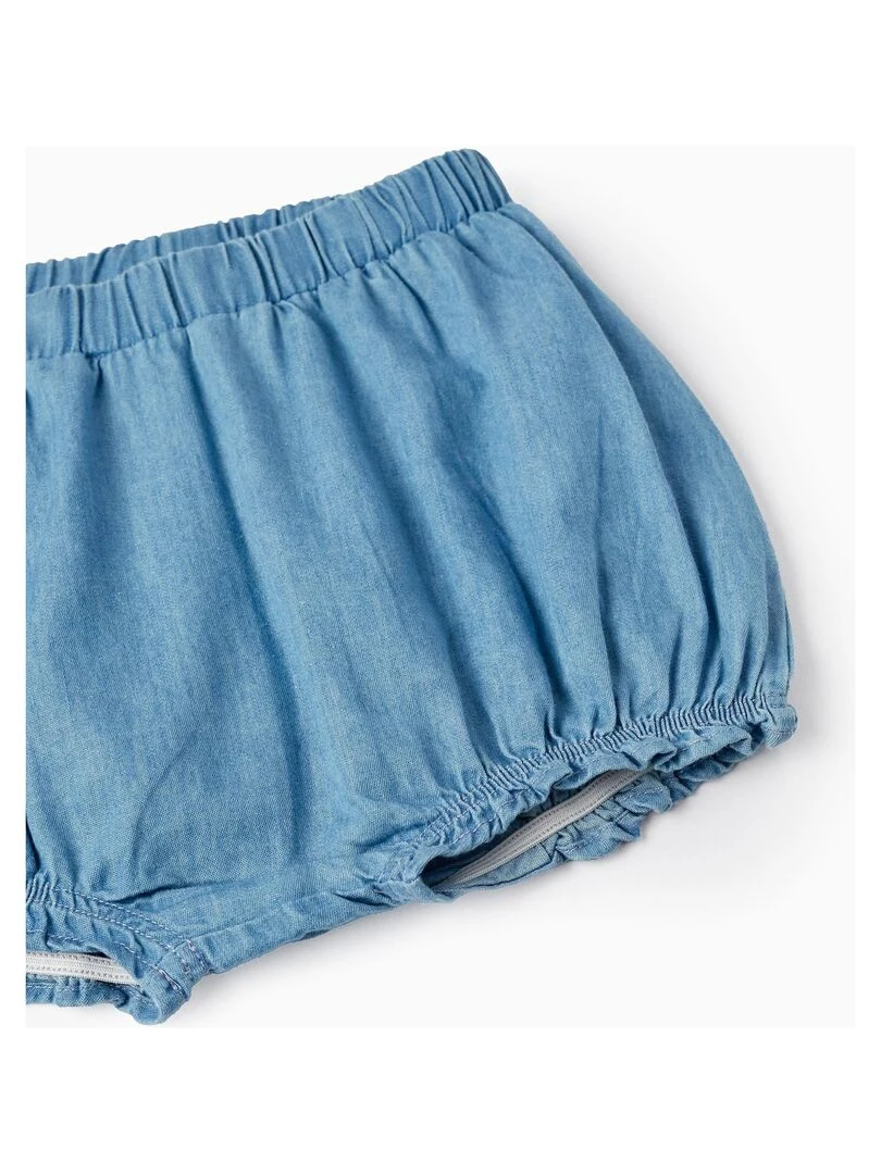 T Shirt + Bloomer Pour Bébé Fille   Blanc