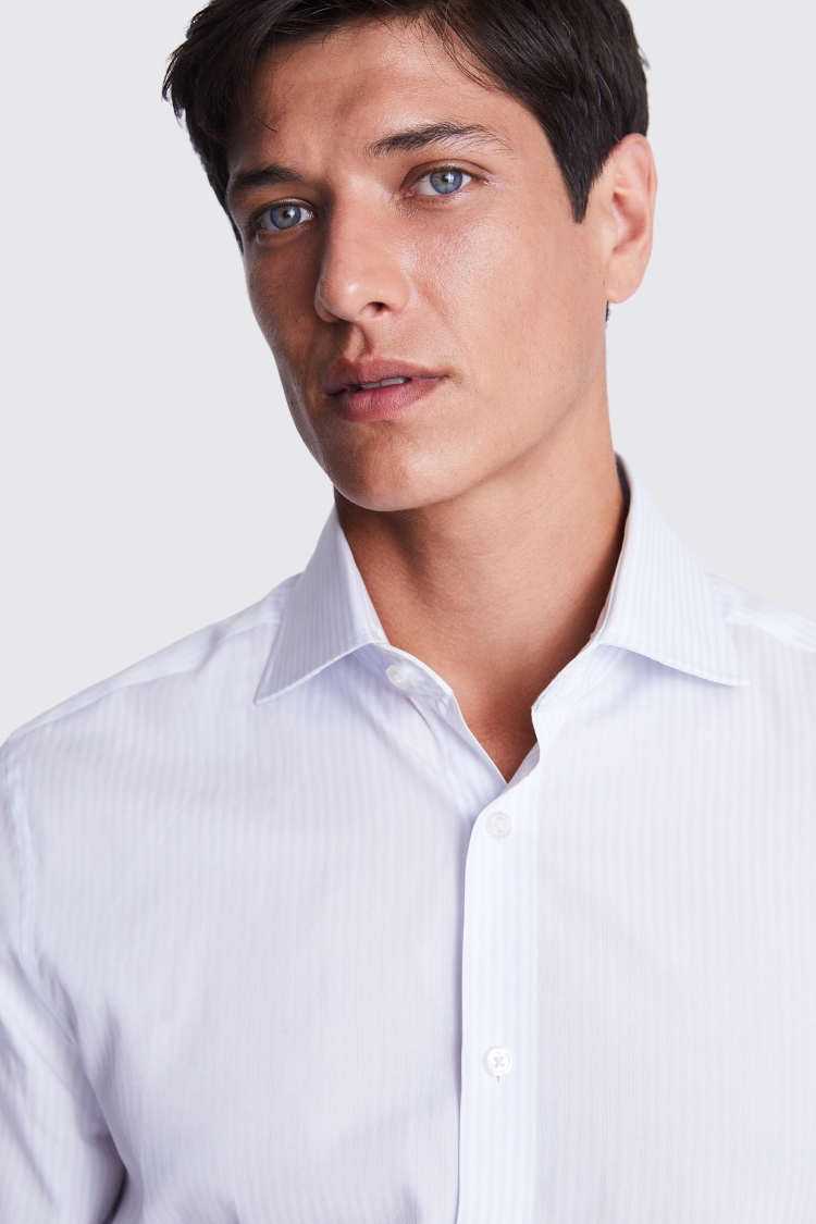 Tailored Fit Sky Bengal Stripe Shirt Buy Online at Moss