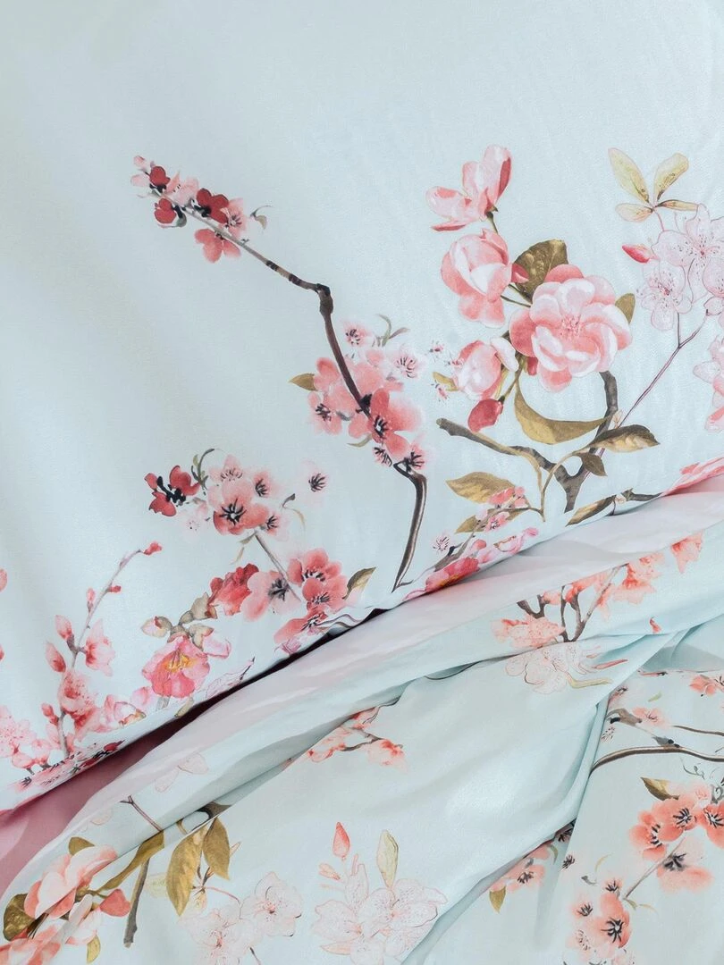 Taie d'oreiller Chinoiserie "Happyfriday"   Bleu Rose