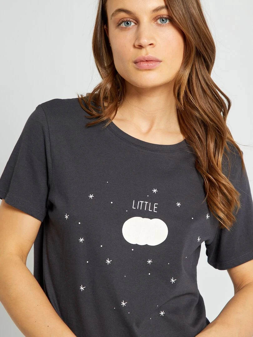 Tee shirt en maille jersey   Noir