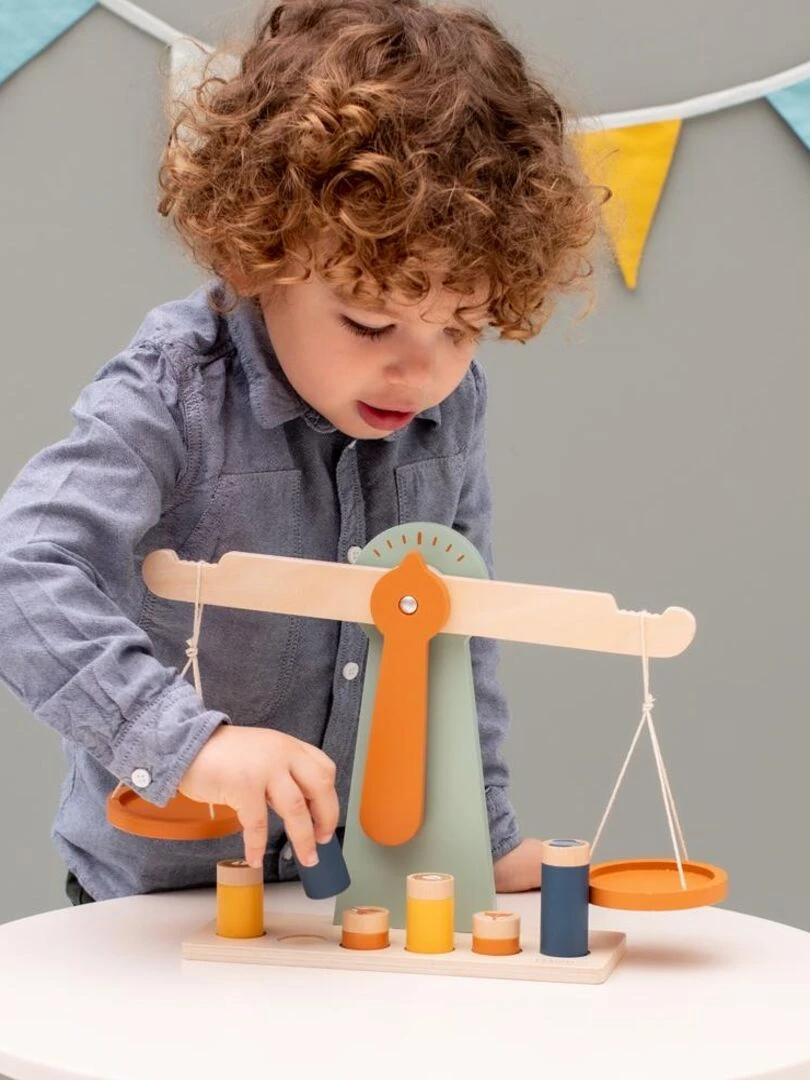 Balance en bois avec 6 poids Trixie Multicolore