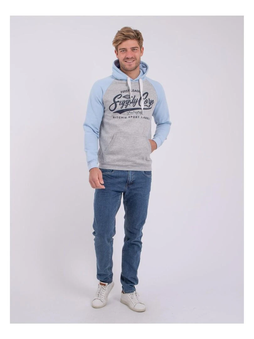 Sweat capuche WANDY   Bleu ciel