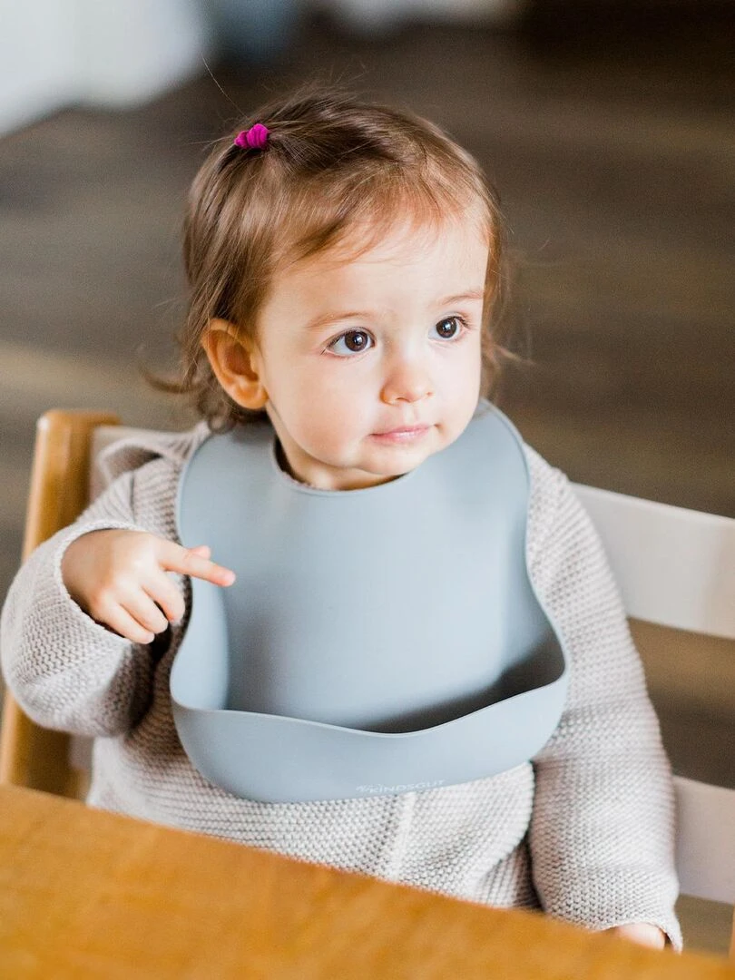 Bavoir bébé en silicone Gris foncé