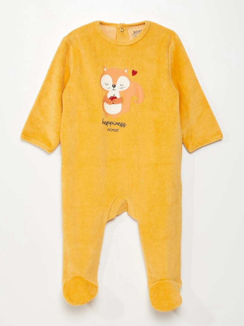 Pyjama dors bien en velours Jaune