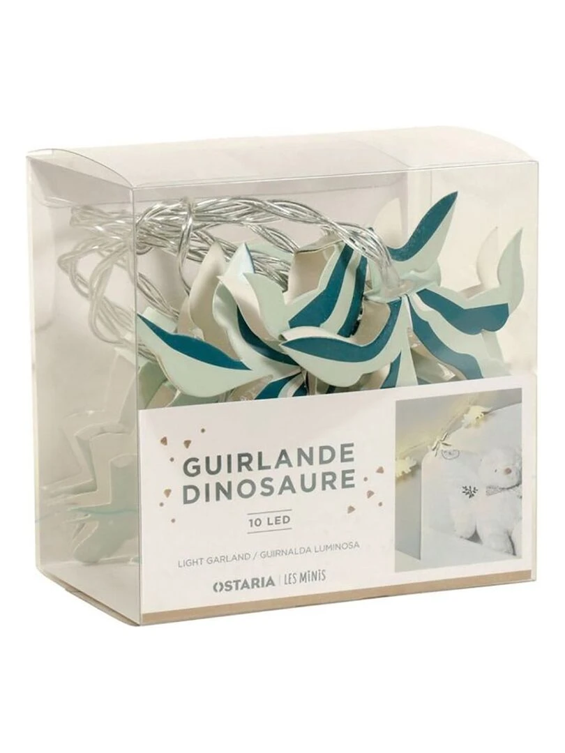 Guirlande LED dino vert blanc   Vert