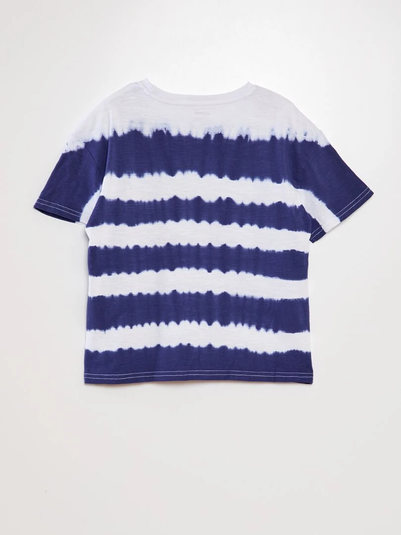 T shirt tye and dye animé   Bleu