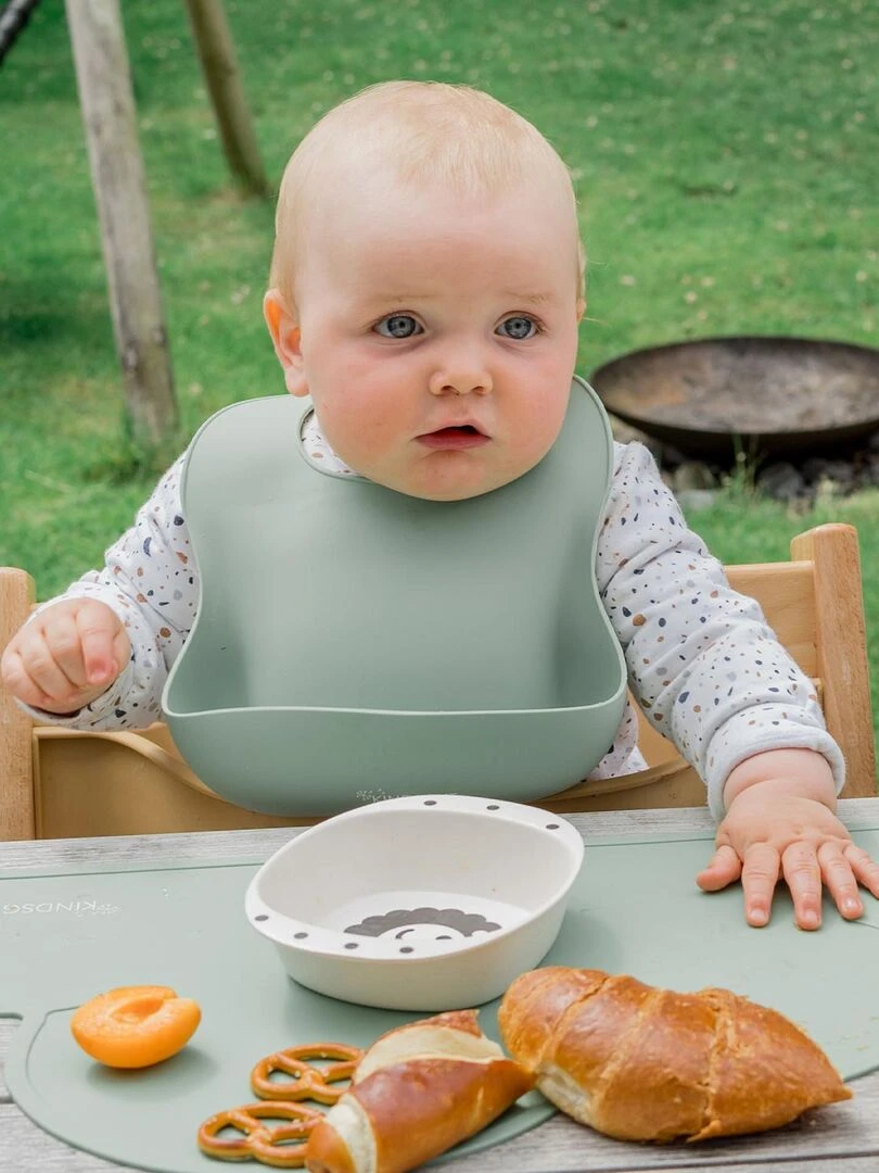 Bavoir bébé en silicone   Vert pistache