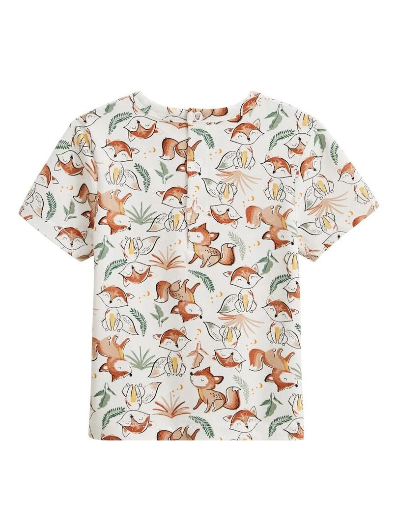 Ensemble salopette bébé en gaze de coton et t shirt Petit Envahisseur   Jaune