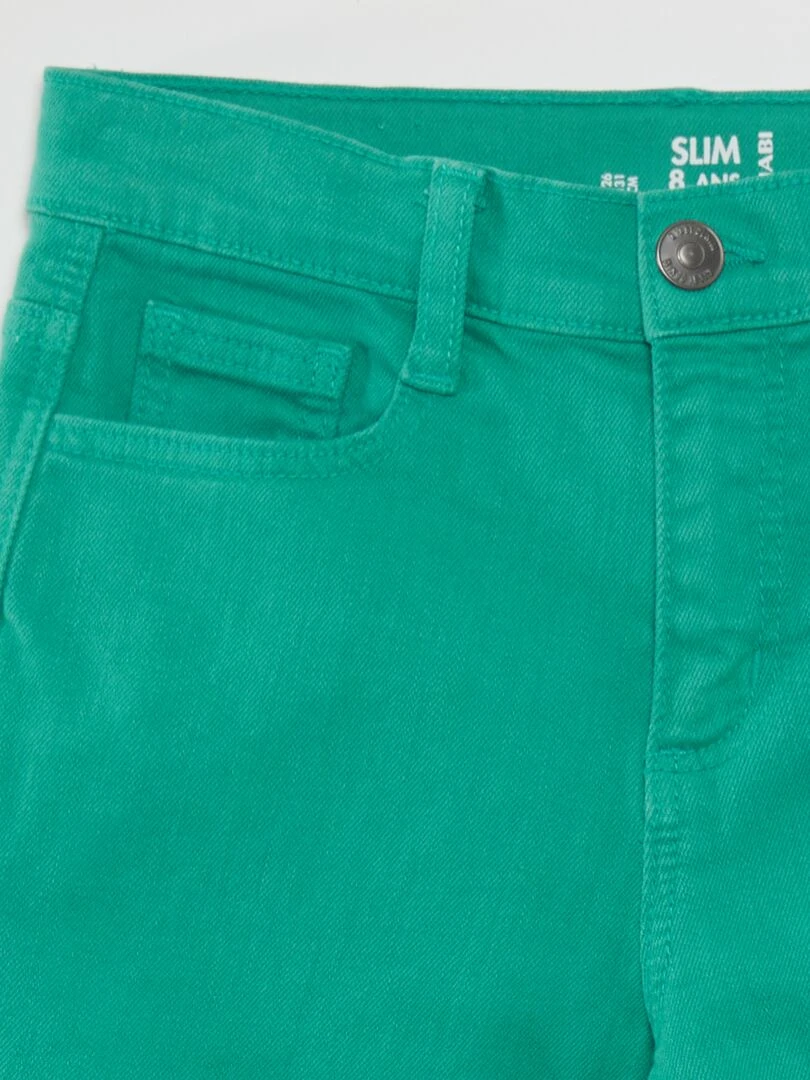 Jean slim à 5 poches   Vert