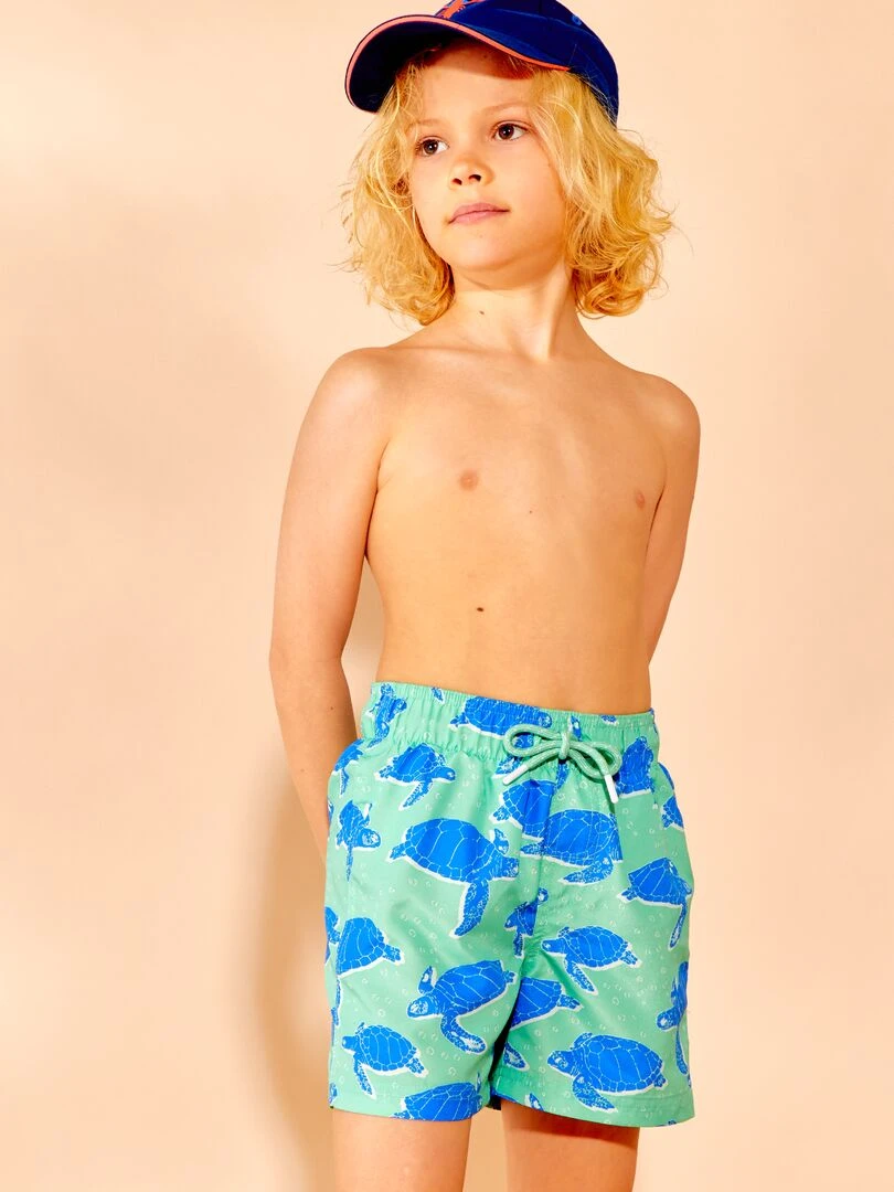 Short de bain imprimé   Vert d'eau