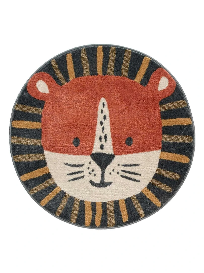Tapis rond le lionceau Marron