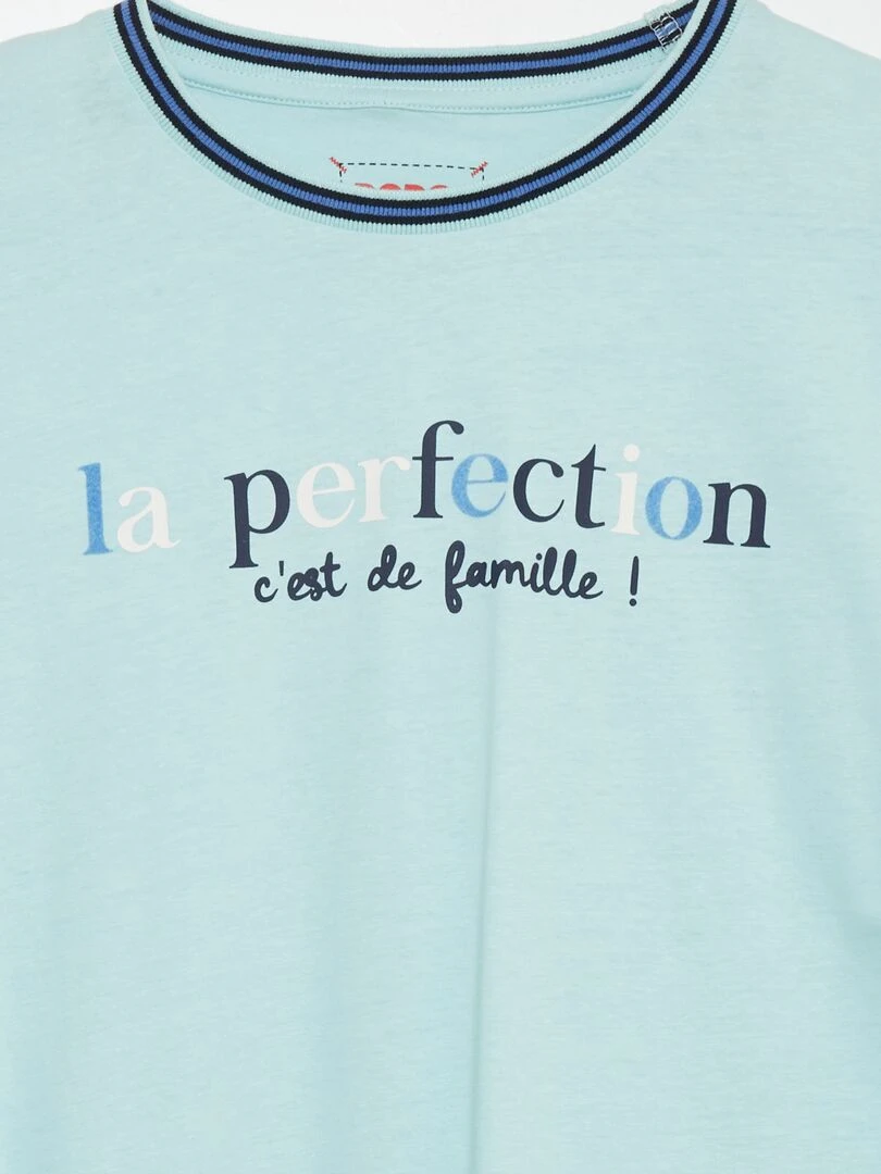 Ensemble pyjama short + t shirt 2 pièces Bleu