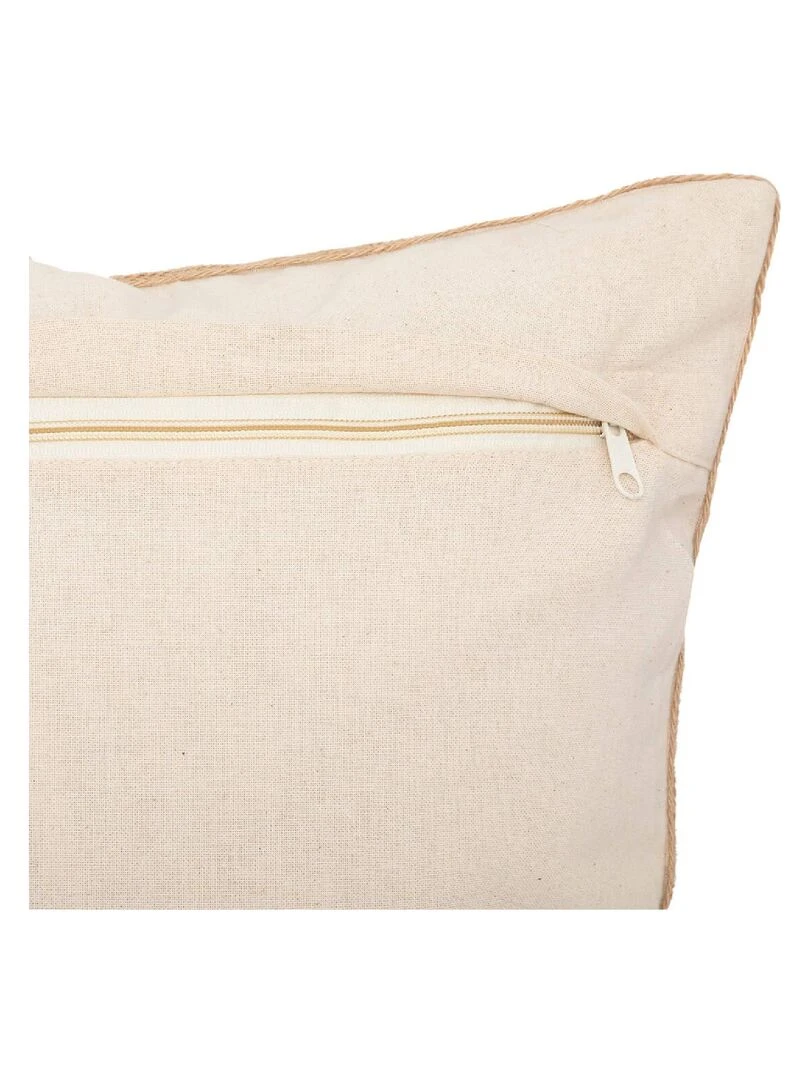 Coussin brodé en coton recyclé Blanc