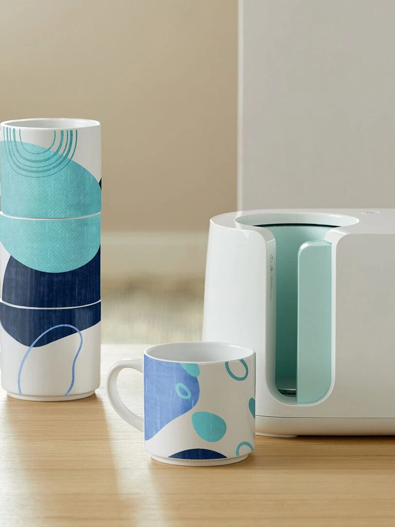 4 feuilles de transfert pour Mug Press   Bleu + Gris   N/A