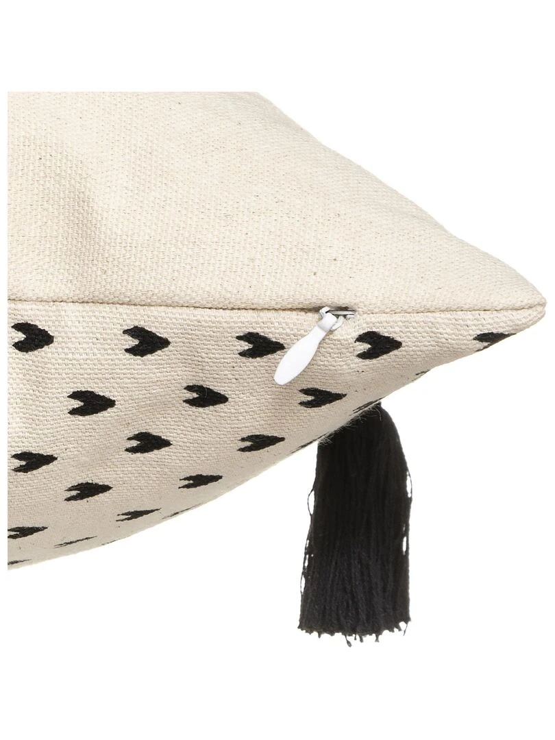 Housse de coussin visage en corde   Beige coquille