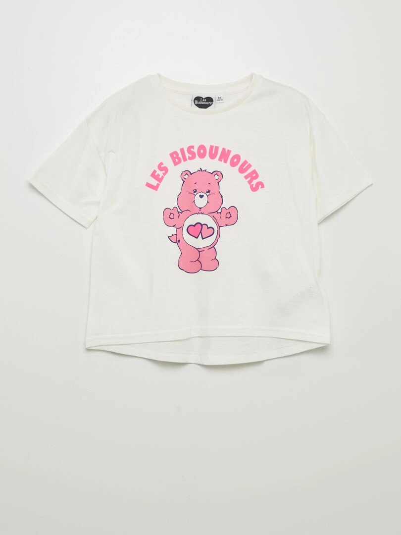T shirt 'Bisounours' manches courtes blanc