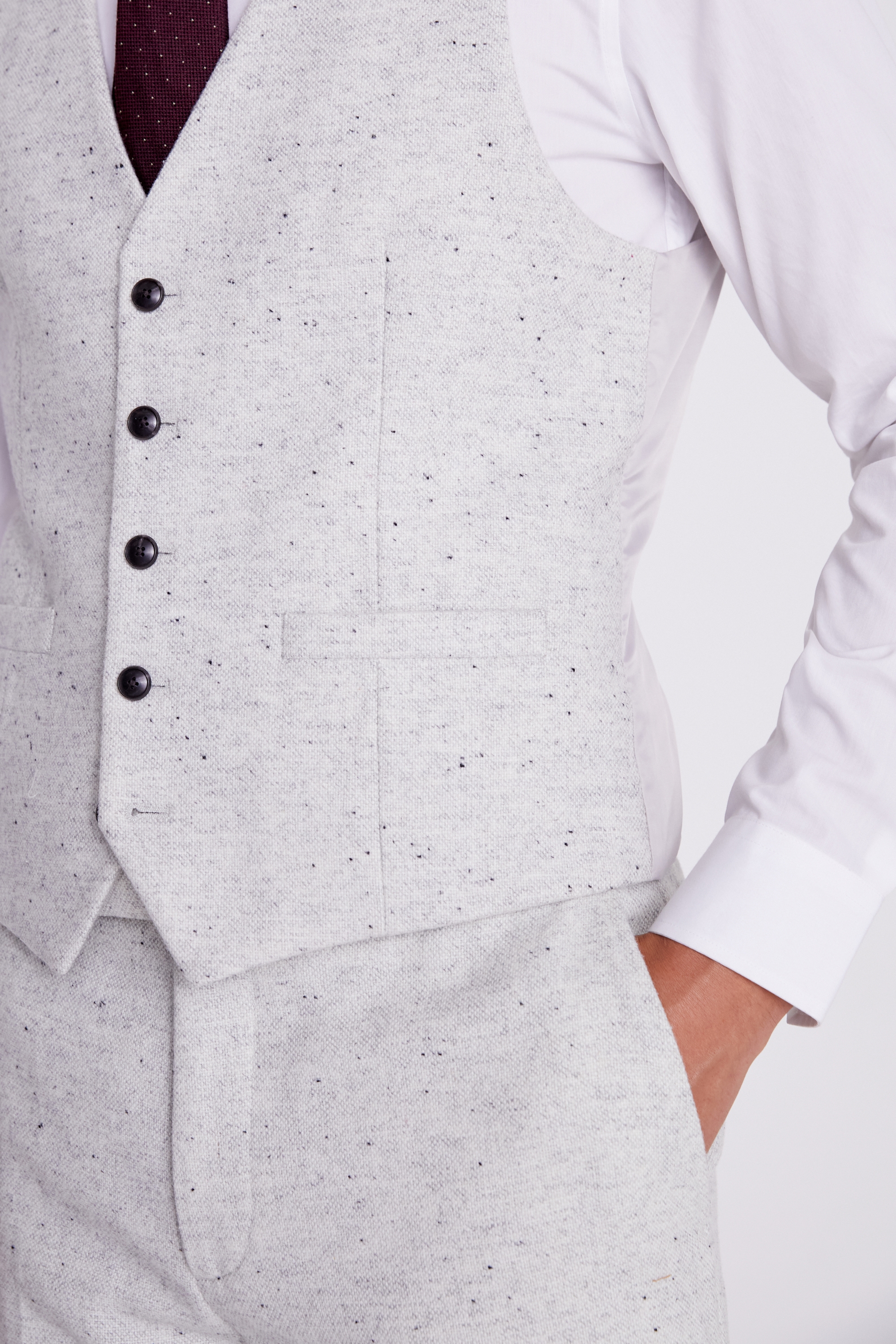 Slim Fit Grey Donegal Waistcoat   Buy Online at Moss