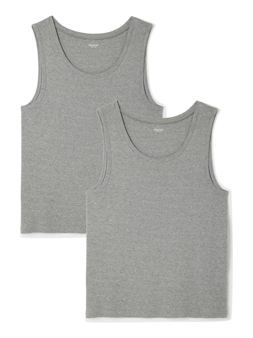 Lot de 2 débardeurs Essential pur coton peigné Damart Gris chiné