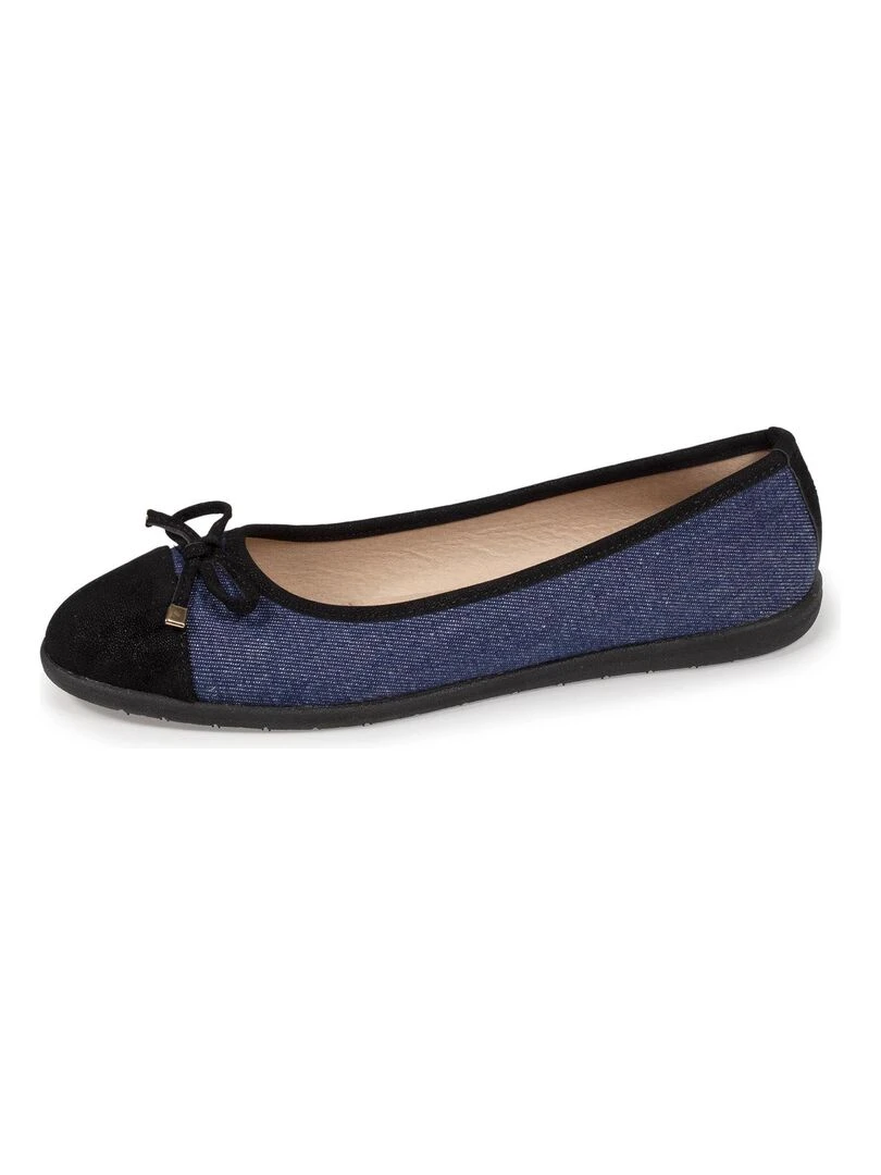 Ballerines femme nœud effet jean Bleu Bleu