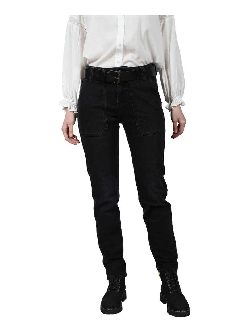 CHATTAWAK Pantalon coton slim Noir