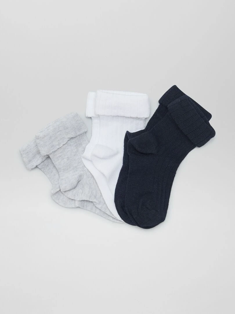 Lot de 3 paires de chaussettes à revers Noir
