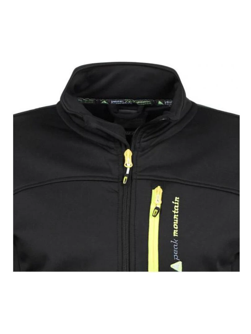 Blouson polar shell homme CANTON   PEAK MOUNTAIN   Noir Jaune