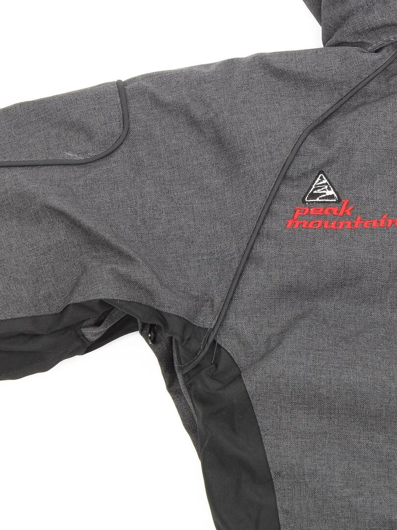 Blouson de ski garçon ECAMATE   PEAK MOUNTAIN   gris anthracite