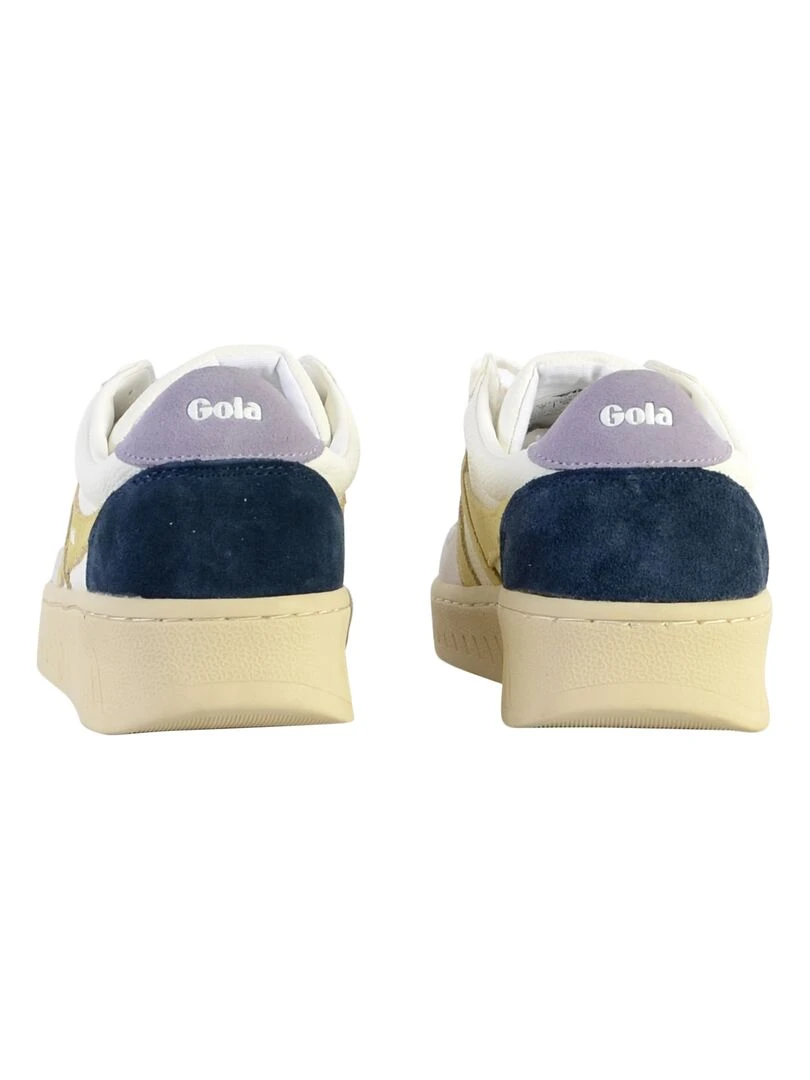 Basket Cuir Gola Grandslam Trident   Blanc