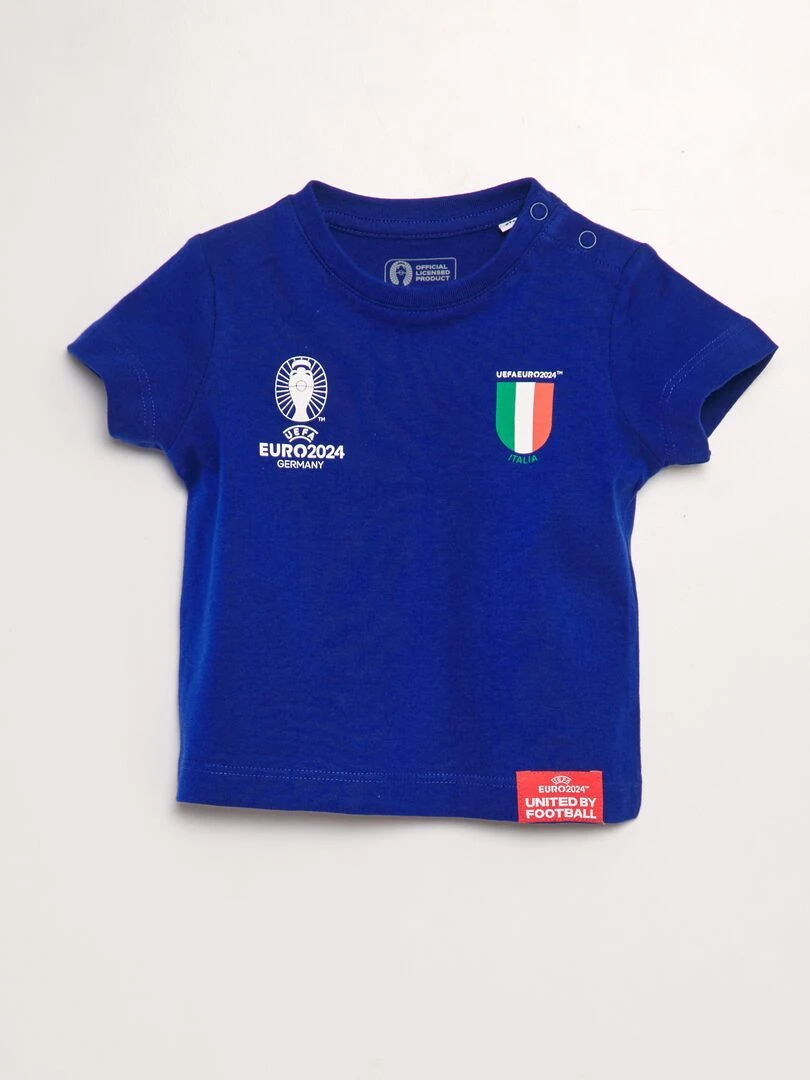T shirt en coton EURO 2024 Bleu 'Italie'