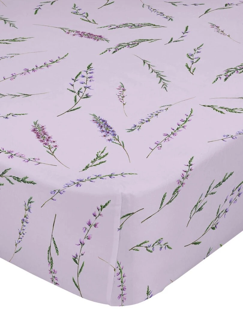 Drap housse Lavanda "Happyfriday" Blanc