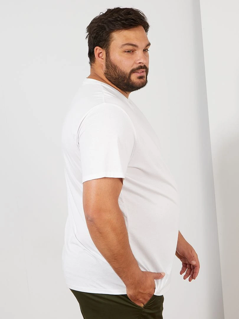 T shirt uni en maille jersey   blanc