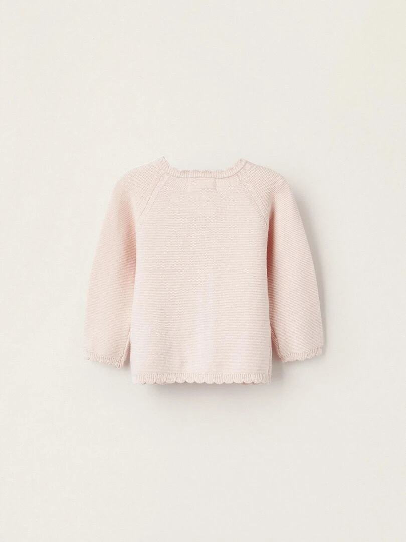 Gilet en Maille de Coton pour Nouveau Né ATLANTIC COMPANY Rose clair
