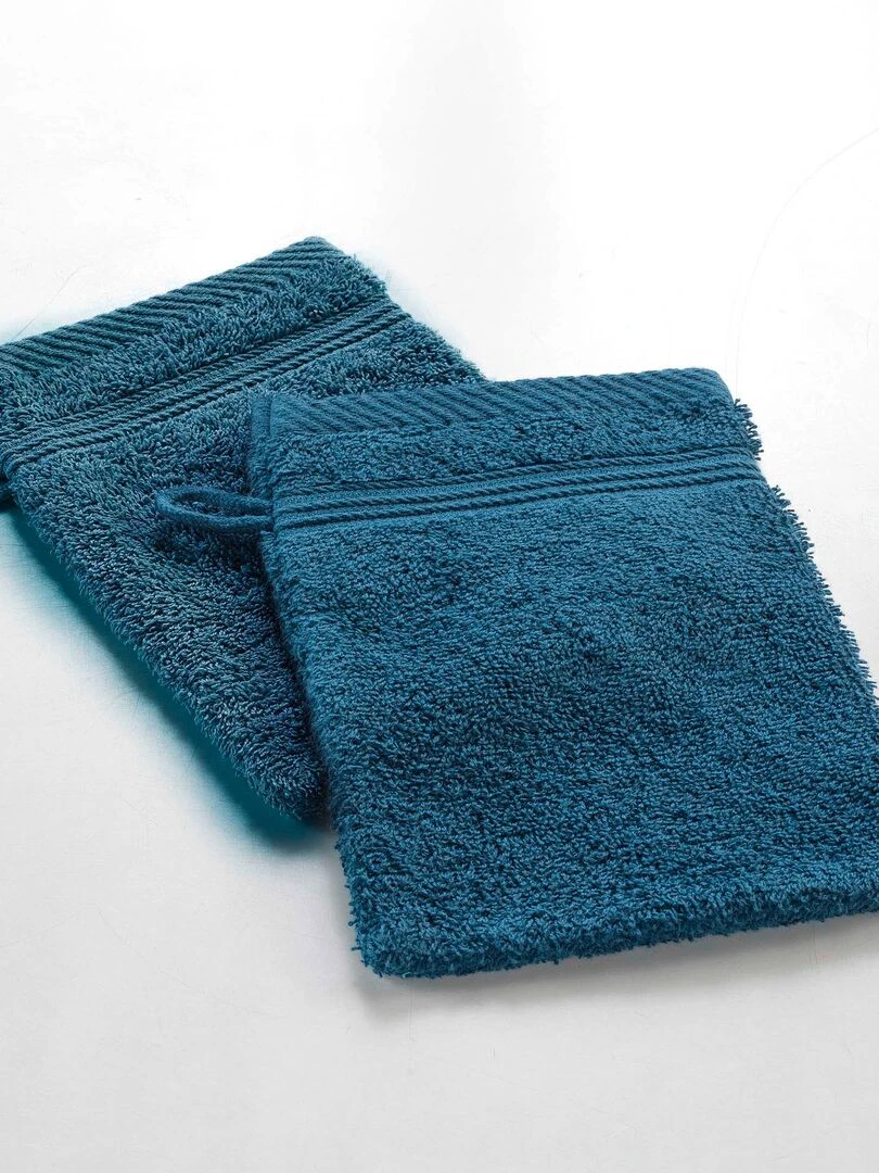 Lot de 2 gants de toilette Tendresse Bleu marine
