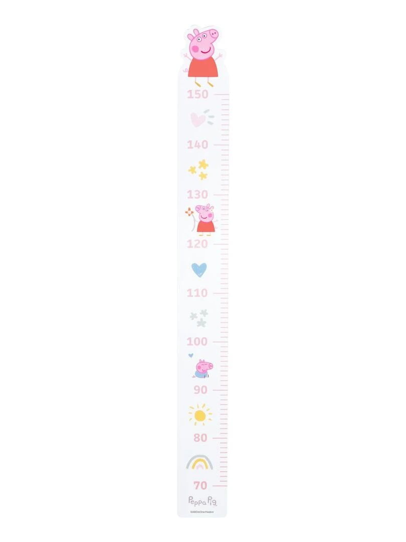 ROBA Toise Murale pour la Chambre d'Enfant 'Peppa Pig'   Échelle de 70 à 150 cm   Motif Truie   Rose   Blanc Rose clair Gris
