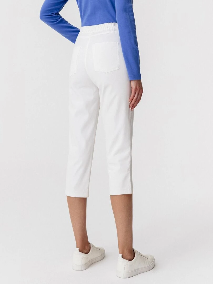 Pantacourt gabardine extensible   Damart   Blanc