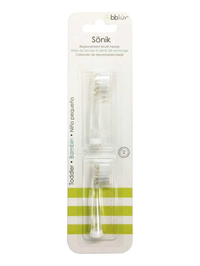 Lot de 2 têtes de brosses à dents de rechange Sönik pour nourrisson Blanc