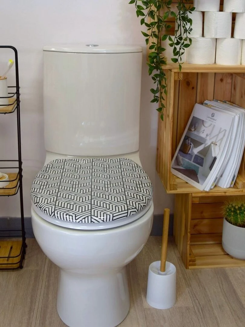 Guy Levasseur Abattant WC Plastique Thermodur noir et blanc 44cm Noir