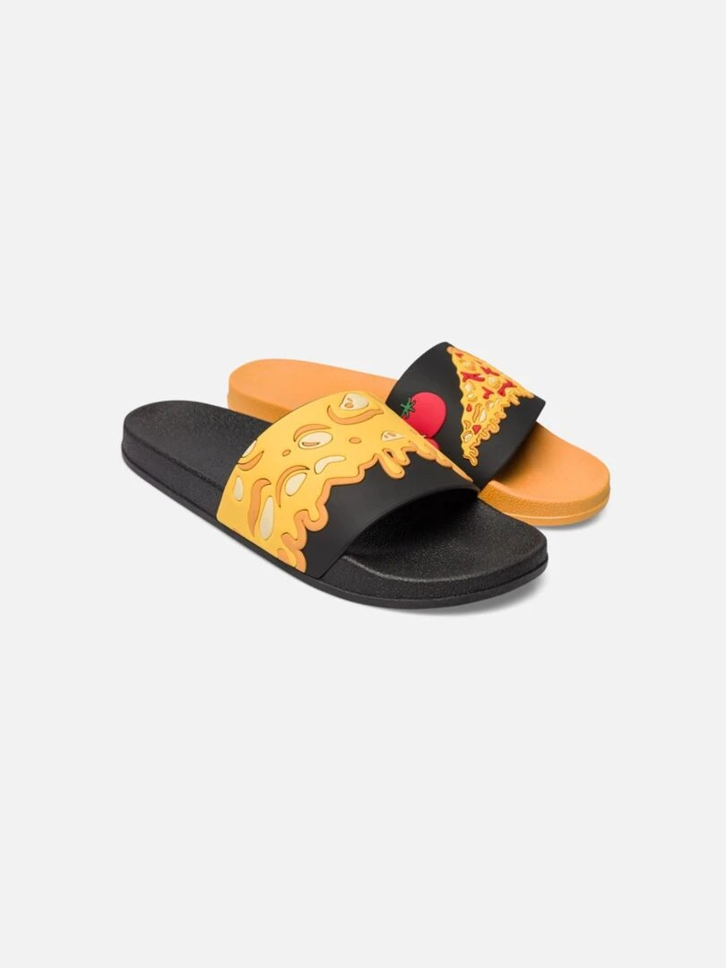 Claquettes Dedoles Pizza au Fromage Noir Jaune
